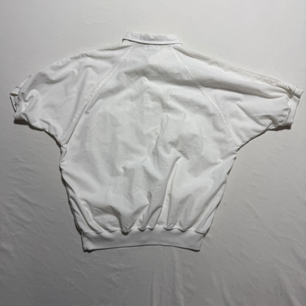 Alexxus Vintage White Textured Banded Bottom Polo Shirt Mens XL Retro 90s Taiwan - Picture 9 of 9